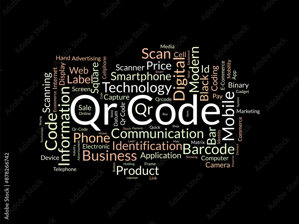 Qr Code wordcloud template. Business concept vector background. Qr Code wordcloud template. Business concept vector background.