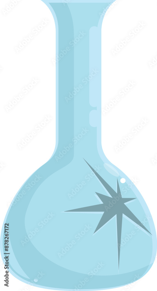 Cartoon drawing of a chemistry flask with a large crack illustrating a failed experiment Cartoon drawing of a chemistry flask with a large crack illustrating a failed experiment