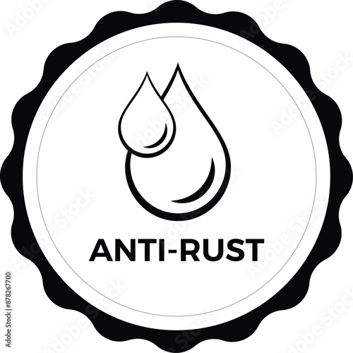 Anti rust icon set. Anti oxidation symbol. Rust resistant emblem set.