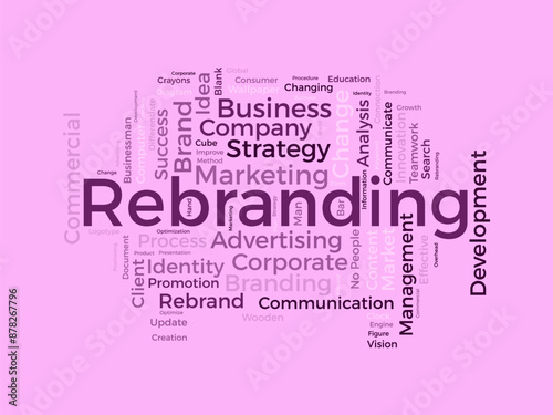 Rebranding wordcloud template. Business concept vector background.