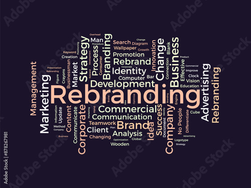 Rebranding wordcloud template. Business concept vector background.