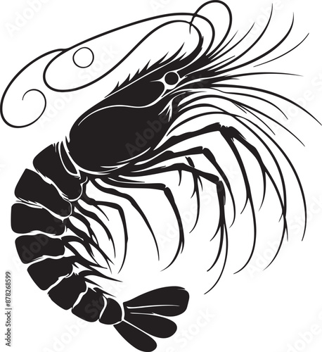 Prawn silhouette vector illustration