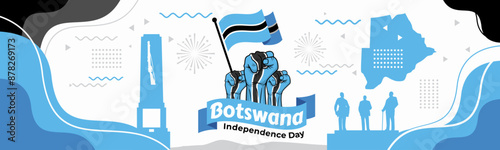 Botswana flag vector. World flags and ribbons. Batswana flag ribbon on abstract color background