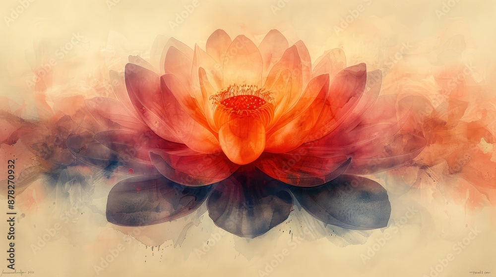 Watercolor Lotus Blossom Watercolor Lotus Blossom