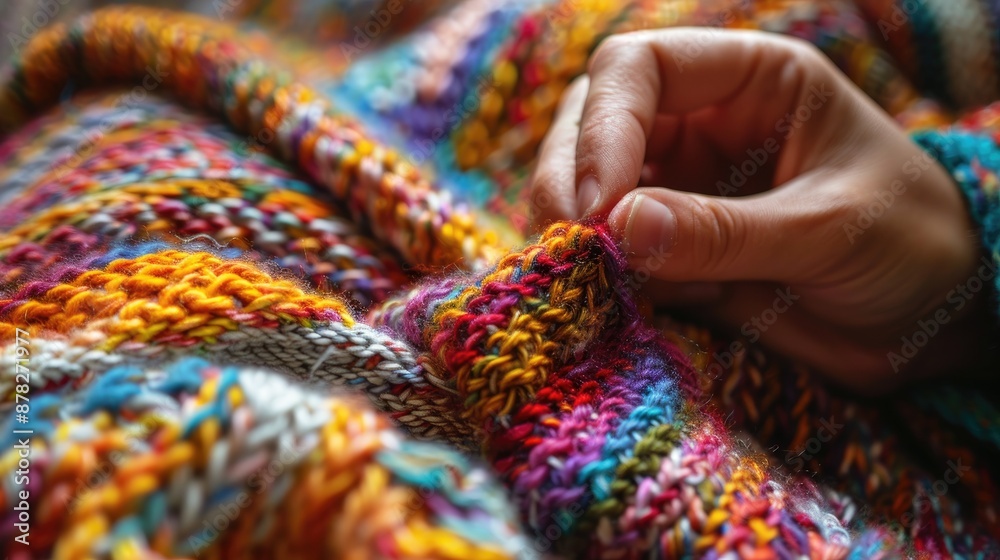 Knitting by hand ongoing