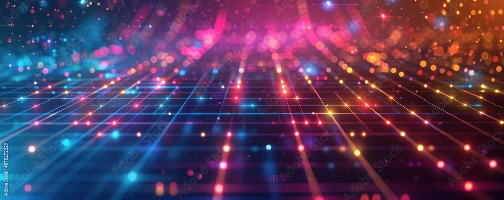 Abstract texture background with a futuristic grid pattern and neon highlights Abstract texture background with a futuristic grid pattern and neon highlights