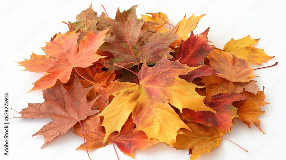Fototapeta premium Autumn Splendor in Maple Leaves on White