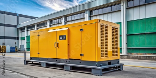Powerful big generator on industrial site, generator, power, industrial, energy, machinery, large, equipment