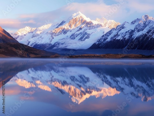 Majestic Mountain Reflections in a Serene Lake