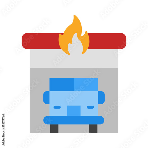 Fire station flat icon