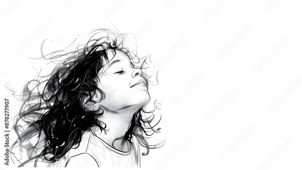 Illustrative drawing of a child isolated on a transparent background, PNG Illustrative drawing of a child isolated on a transparent background, PNG