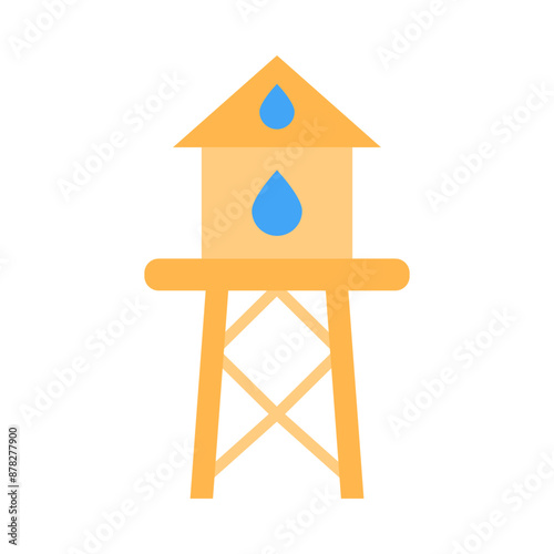 Water tower flat icon
