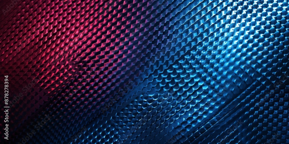 blue and red prismatic detailed carbon fiber background texture. Finely detailed carbon fiber pattern, extremely small gaps between spaces.