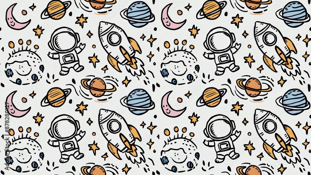 A pattern with space and stars on it, AI A pattern with space and stars on it, AI