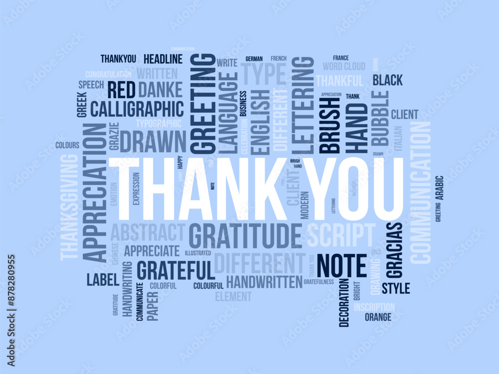 Fototapeta premium Thank You wordcloud template. Greeting concept vector background.