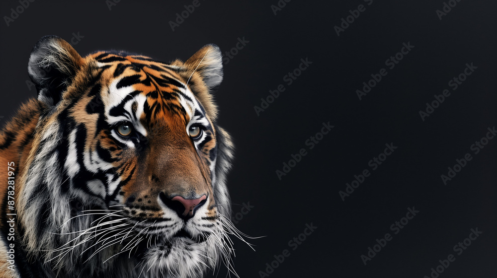 portrait of a bengal tiger on black background portrait of a bengal tiger on black background