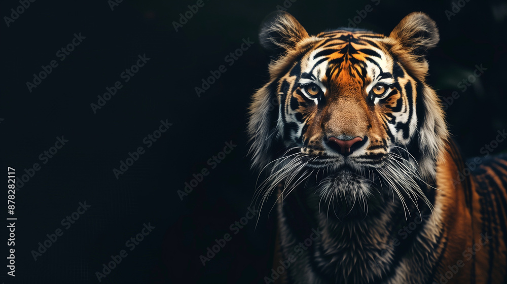 portrait of a bengal tiger on black background portrait of a bengal tiger on black background