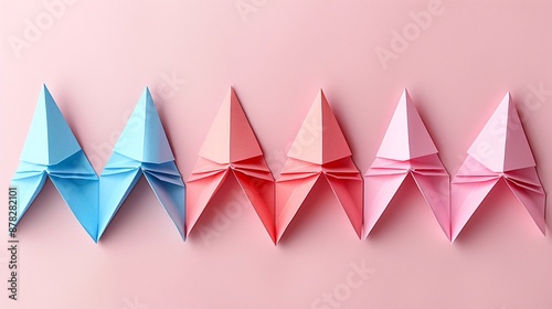 Paper craft illustration of economic growth with upward chart Stock Photo with copy space