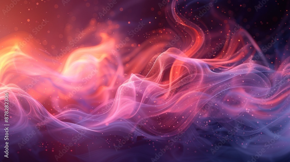 Abstract Smoke Waves with Glittering Lights Abstract Smoke Waves with Glittering Lights