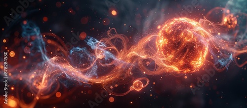 Abstract Cosmic Nebula with Glowing Orb