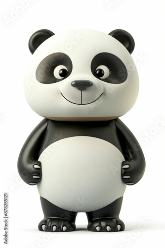 Panda, sur fond blanc, animal trop mignon, ia générative photo