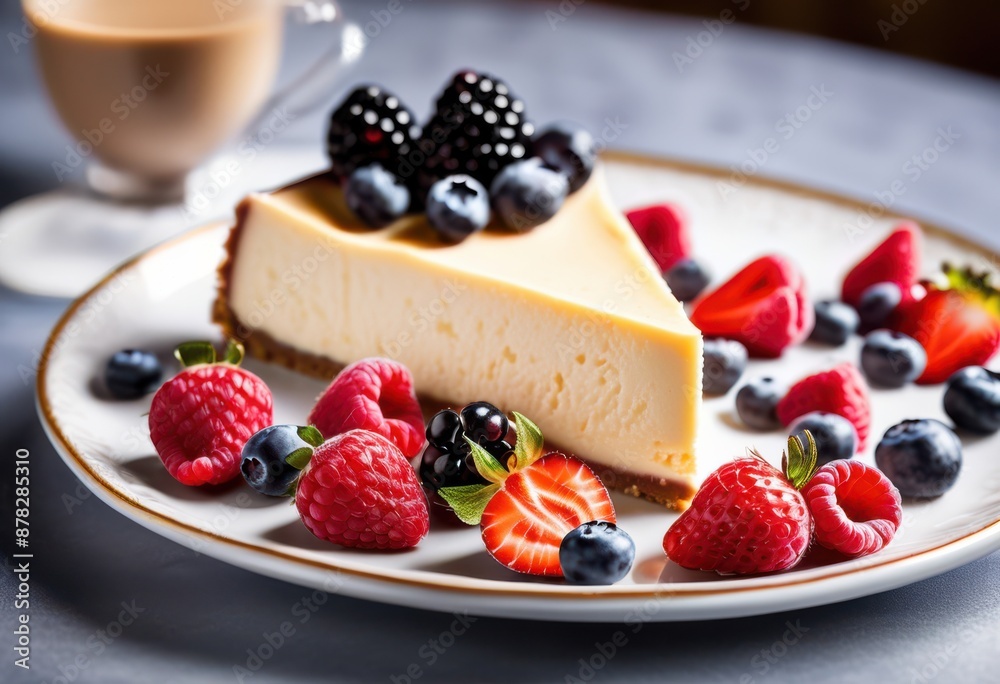 delicious creamy cheesecake slice plate fresh berries dessert food, sweet, treat, rich, indulgent, homemade, baked, confectionery, gourmet, pastry, dairy delicious creamy cheesecake slice plate fresh berries dessert food, sweet, treat, rich, indulgent, homemade, baked, confectionery, gourmet, pastry, dairy