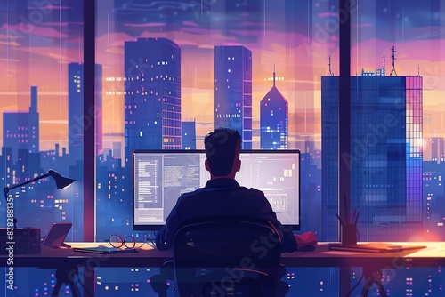 Cityscape View from Office
