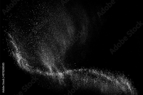 White splash isolated on black background. Abstract vector explosion. Illustration, EPS 10.		