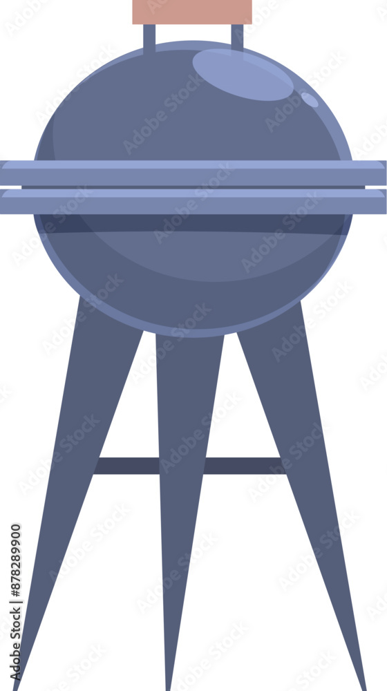 Kettle barbecue grill standing on a tripod, cooking equipment for outdoor picnic Kettle barbecue grill standing on a tripod, cooking equipment for outdoor picnic
