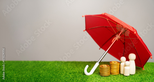фотографія Property, life, health and finance insurance concept