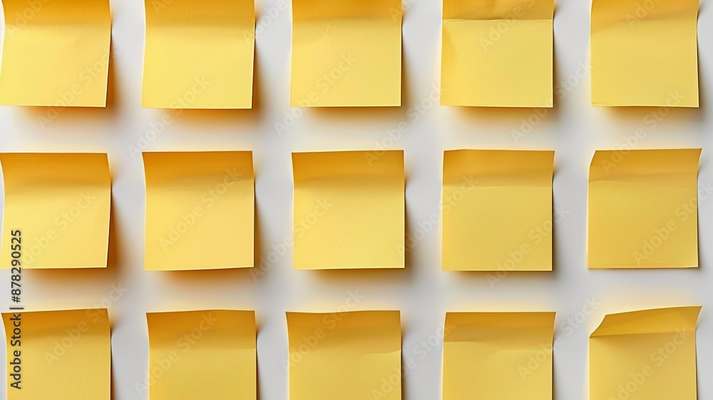 View a stack of yellow sticky notes from a top-down perspective, featuring subtle reflections and transparency effects that elevate the overall presentation. View a stack of yellow sticky notes from a top-down perspective, featuring subtle reflections and transparency effects that elevate the overall presentation.