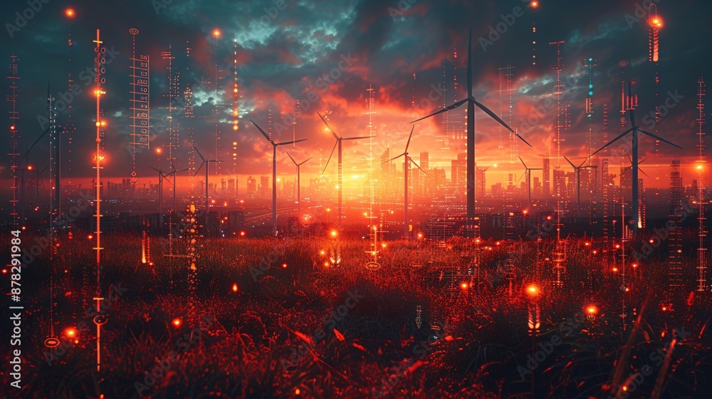 Fototapeta premium Conceptual image depicting the rise in energy prices, highlighting the increasing costs of energy and the shift towards sustainable alternatives and renewable resources to combat these challenges