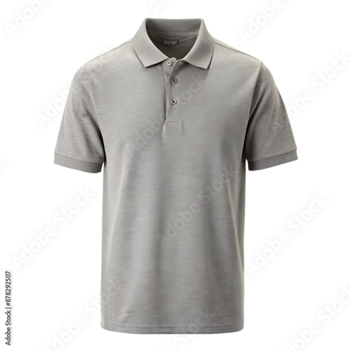 Gray polo shirt Isolated on white background photo