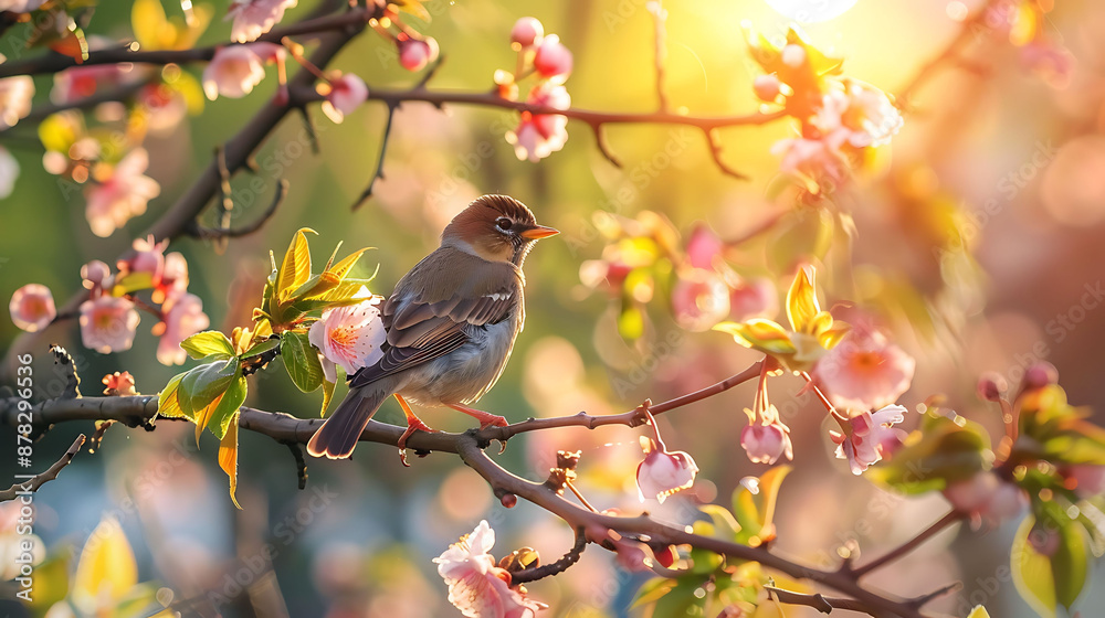 birds enjoying sunlight on the branch of a tree birds enjoying sunlight on the branch of a tree