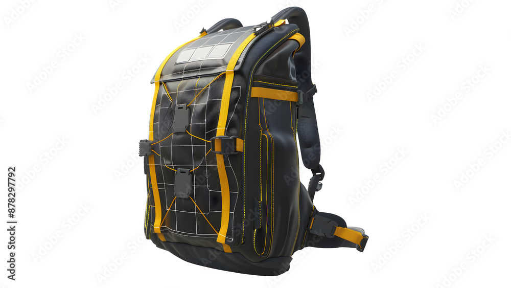 Modern hiking bag isolated on a transparent background, PNG Modern hiking bag isolated on a transparent background, PNG
