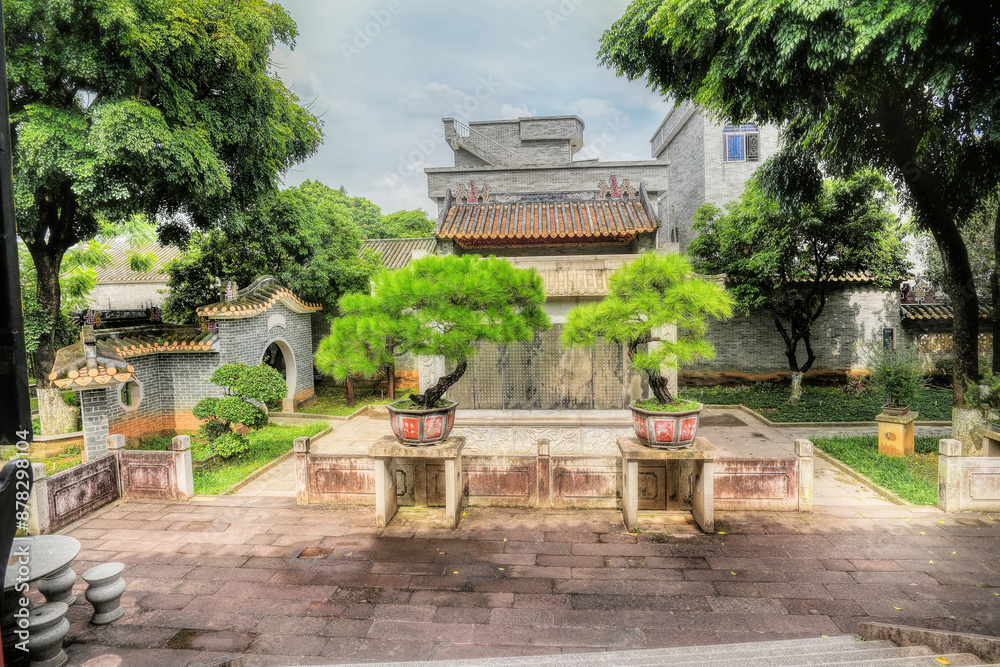 Foshan city, Guangdong, China. Bijiang Jinlou (Gold Tower) is a famous ancient building complex, has a history of several hundred years. It retains Lingnan style characteristics. Foshan city, Guangdong, China. Bijiang Jinlou (Gold Tower) is a famous ancient building complex, has a history of several hundred years. It retains Lingnan style characteristics.