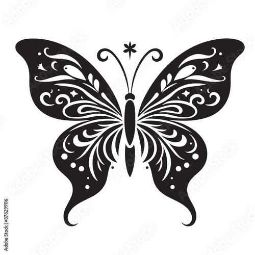 better fly Silhouette vector art illustration white back ground..
