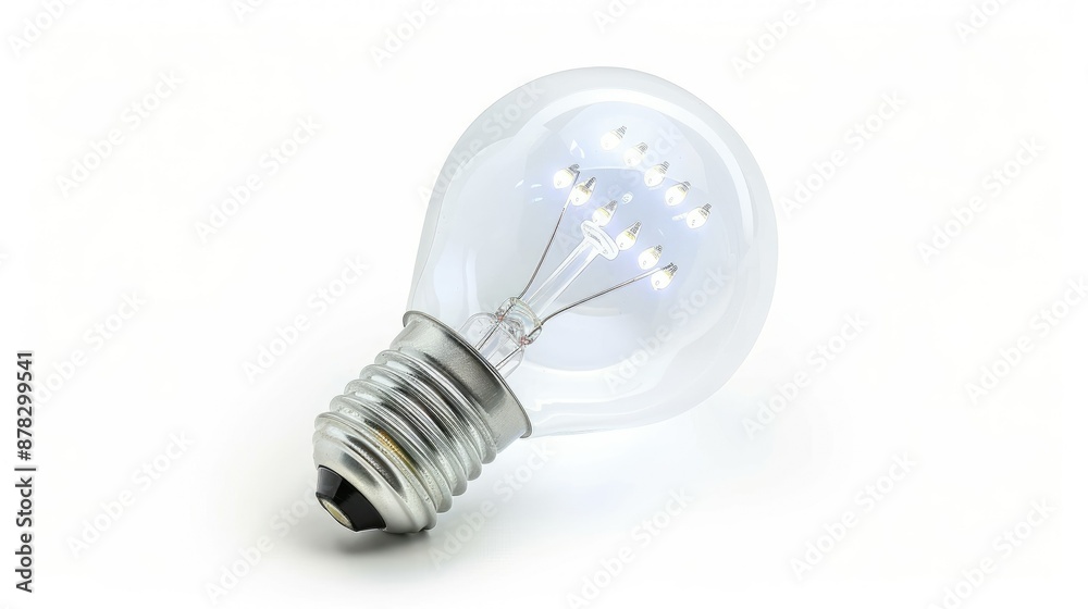 Solar-powered LED light bulb, eco-friendly concept, isolated on white Solar-powered LED light bulb, eco-friendly concept, isolated on white