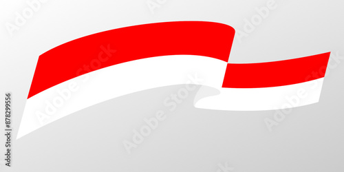 Free Download long Indonesian flag ribbon flown by wind - GFXLoad