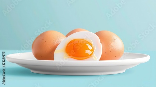 Undercooked eggs, potential for salmonella, flat design illustration photo