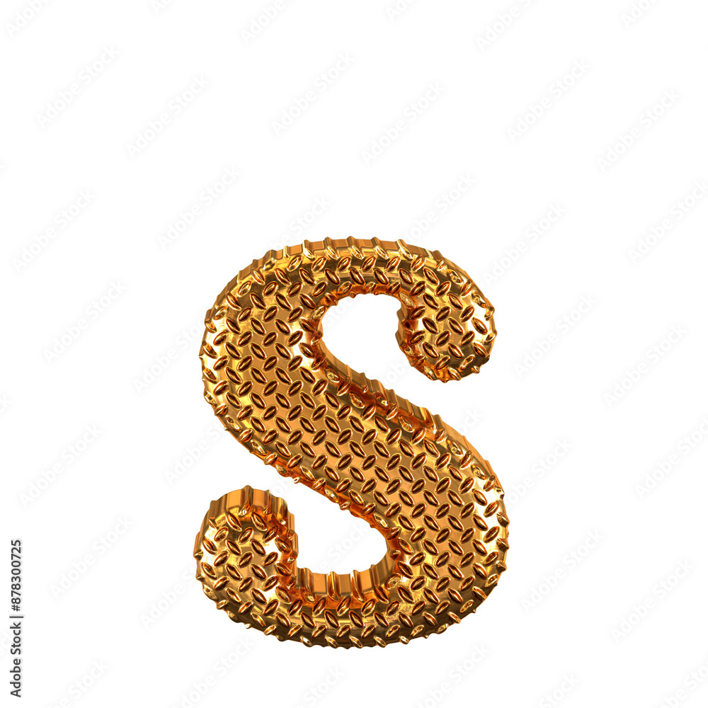 Obraz premium Gold ribbed symbol. letter s