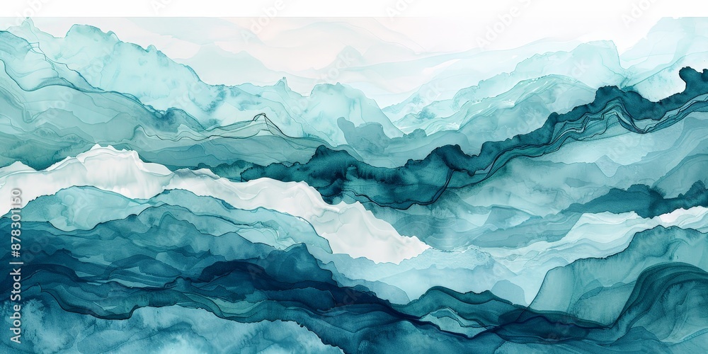 Abstract Watercolor Mountain Landscape Abstract Watercolor Mountain Landscape