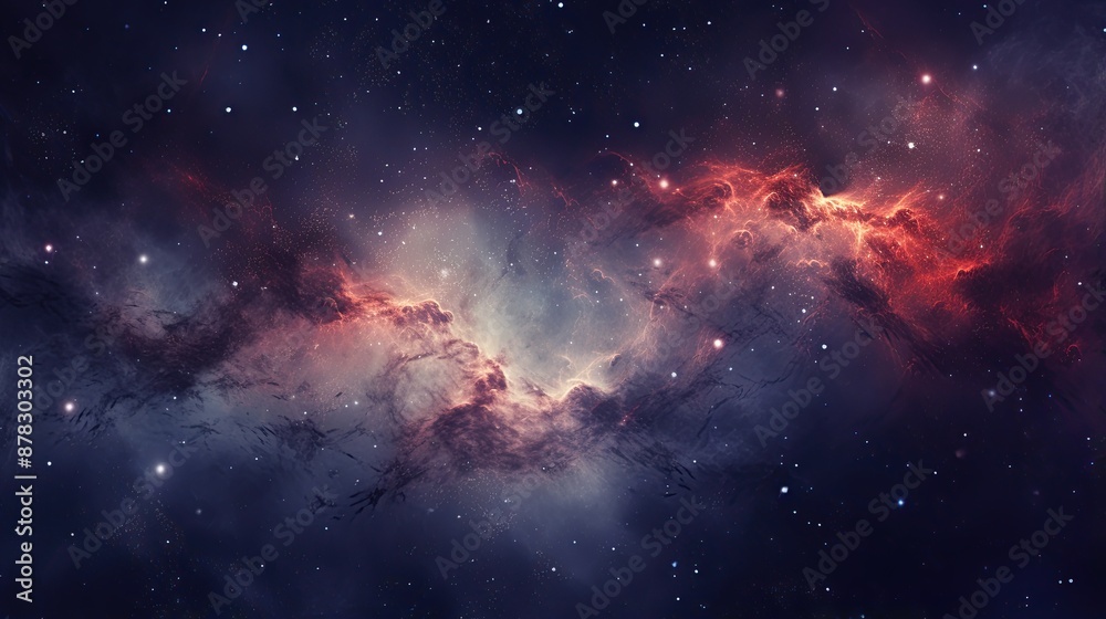 Obraz premium Cosmic background with nebulas, galaxies, stars and clouds. Ai generative