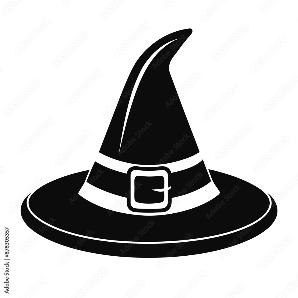 Halloween Witch Hat Silhouette Vector illustration Halloween Witch Hat Silhouette Vector illustration