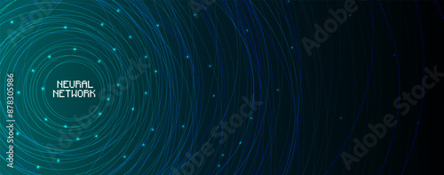 Neural network concept. Connected cells with links. High technology process. Abstract futuristic background. Vector art.