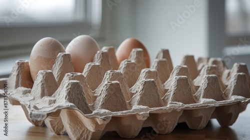 Recyclable egg carton made from eco friendly materials photo