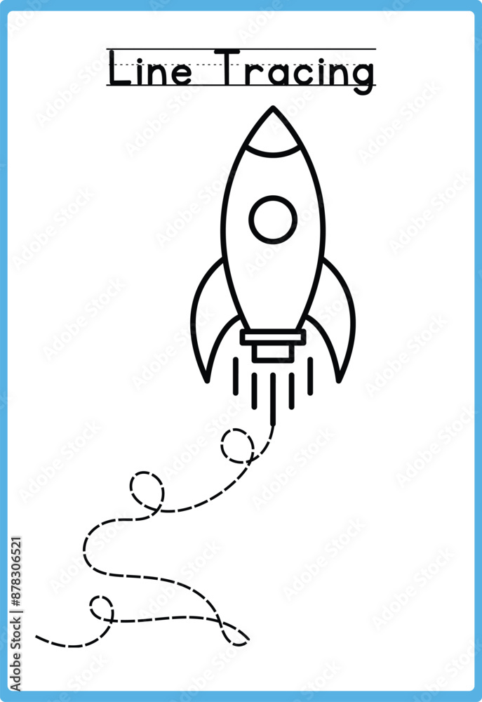 Hand drawn tracing line practice for kids Hand drawn tracing line practice for kids