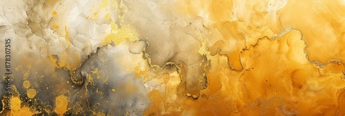 Panel kuchenny z motywem Abstract Ink Art with Gold