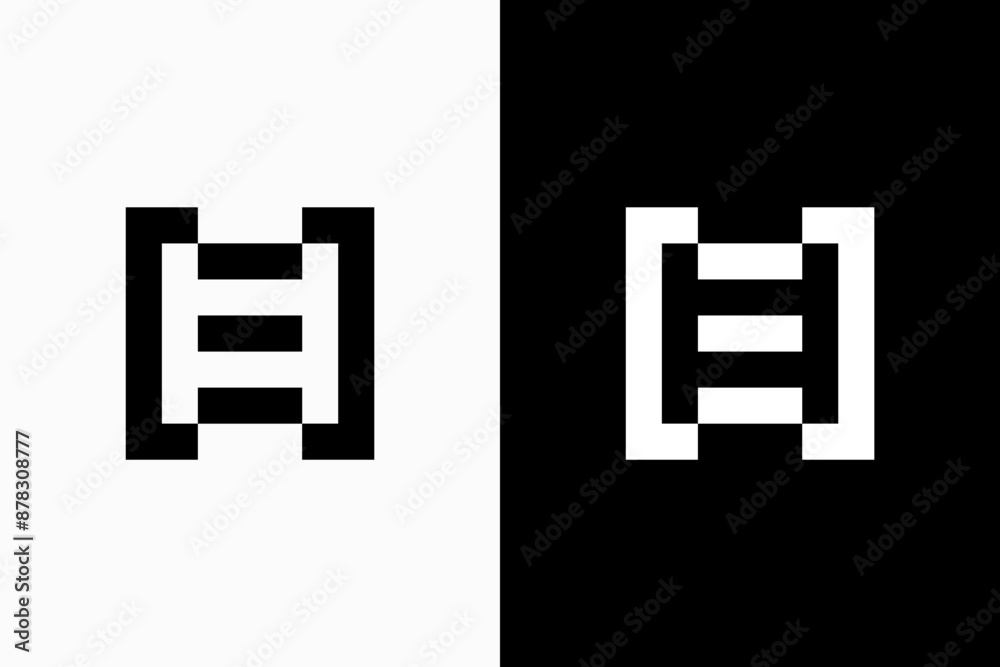 letter H with stair Vector Logo Premium letter H with stair Vector Logo Premium