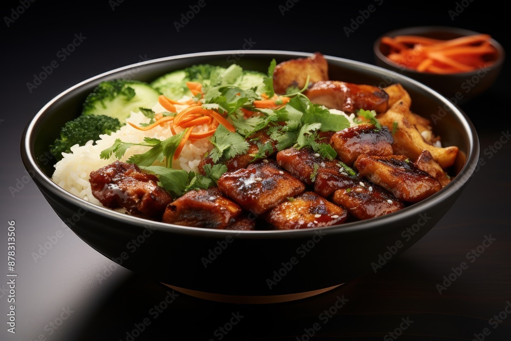 Teriyaki chicken rice bowl with vegetables Teriyaki chicken rice bowl with vegetables